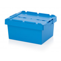 Reusable transport bin with lid