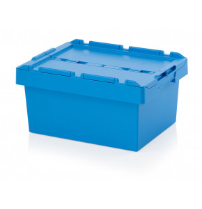 Reusable transport bin with lid