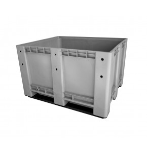 Grey HDPE pallet box with closed sides - 1200 x 1000 x H750 mm