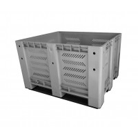 Grey HDPE pallet box with open sides - 1200 x 1000 x H750 mm