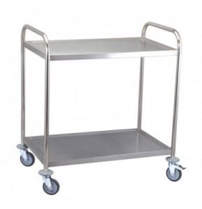 AISI 201 2-tray stainless steel cart - 850x540xH940 mm