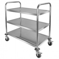 AISI 201 stainless steel cart, 3 trays - 710x410xH810 mm