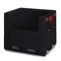 Foldable ESD pallet box with 3 skids - 120x100x100 cm