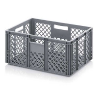 EURO perforated bin with open handles - EO 6427 - 600x400x270 mm