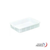 Bac empilable multiusage en polyéthylène blanc - 668x445x122 mm