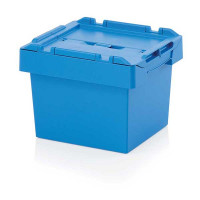 Blue transport bin with lid MBD 4327 - 400x300x290 mm