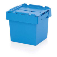 Blue transport bin with lid MBD 4332 - 400x300x340 mm