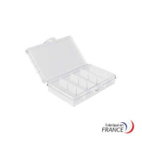 A7 box with fixed compartments - 130x90x25 mm - 12 compartments