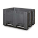 Grey HDPE pallet box with closed sides - 1200 x 1000 x H750 mm