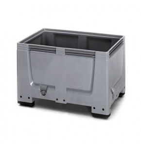 Solid plastic pallet container 