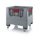 Foldable pallet box with flaps and 4 wheels - KLK 1210R - 1200x1000x1000 mm