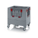 Foldable pallet box with flaps and 4 wheels - KLK 86R - 800x600x790 mm