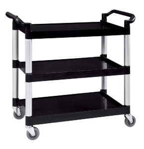 Versatile black cart with 3 shelves - 1020x500xH960 mm