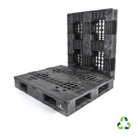 RBP perforated heavy-duty logistics pallet in recycled PP - 6 runners - 1200x1000 mm