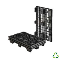 Lightweight pallet with safety edges in recycled PP