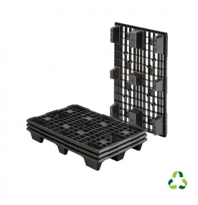 Lightweight pallet with safety edges in recycled PP