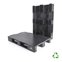 Medium full-load pallet with recycled PP safety edges