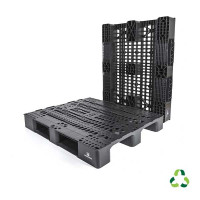 Open deck pallet medium load 2 skids- recycled PP - 1200x1000 mm