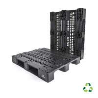 Open deck pallet medium load 3 skids - recycled PP - 1200x1000 mm