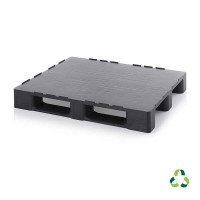 Black recycled material cleanroom pallet with safety edges - R 1210 - 1200x1000 mm