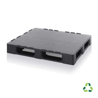 Palette noire en matière recyclée pour salle blanche avec bords de sécurité - R 12105 - 1200x1000 mm