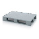 Grey pallet with closed lid and safety edge for cleanrooms - 1200x800 mm