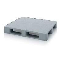 Grey pallet with closed lid and safety edge for cleanrooms - H 1210 - 1200x1000 mm