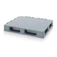 Grey pallet with closed lid and safety edge for cleanrooms - HD 12105 - 1200x1000 mm